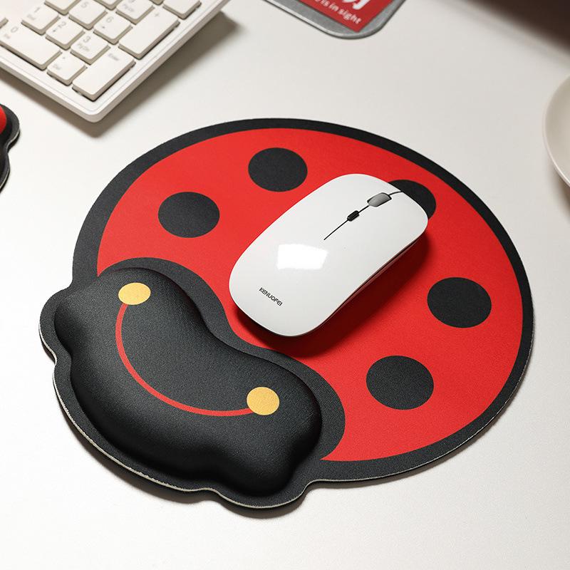 Adorable Pumpkin Girl Mouse Pad with Memory Foam Wrist Rest for Women - Super Soft Cartoon Design