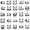 50 Creative Black and White Funny Panda Stickers Personalized Panda Emoticon Package Waterproof Stickers