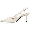 Femininity Pointed Toe Stiletto Heel Sandals Beige Womens 13529510850