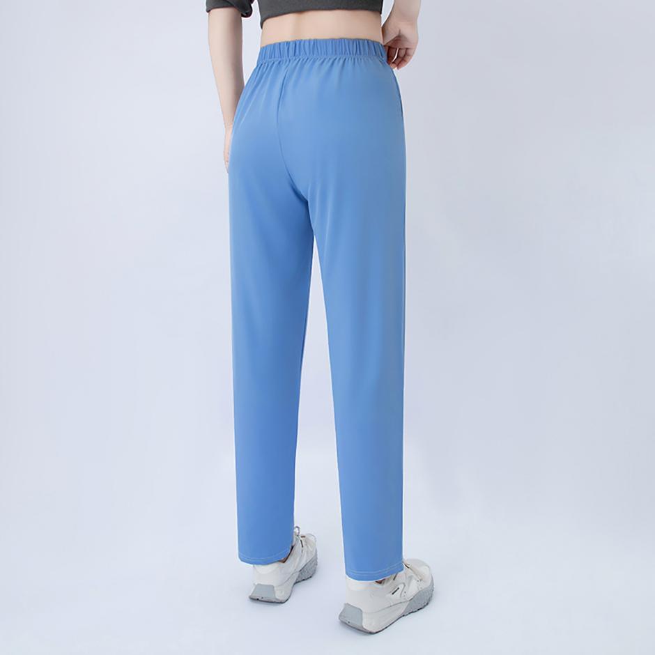 Summer Women's Letter Printed Pocket Casual Pants, Comfortable Plus Size Youth Student Sports Running Harem Pants