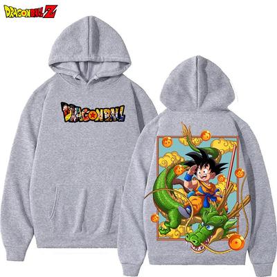 Neuer Herren Anime Dragon Ball Musterbedruckter Hoodie Langärmeliger Unifarbener Hoodie Mode Lässig DBZ Tasche Kapuzenpullover