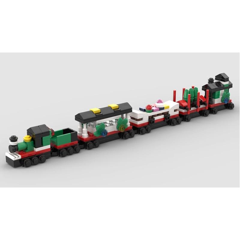 MOC-113276 Christmas Winter Holiday Train Compatible Building Blocks Small Particle Assembled Puzzle Building Blocks Toy Gift