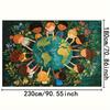 1Pcs Earth Diversity Globe Children Flowers Decoration Background Cultural Backdrop Decorations For Photo Studio Booth Party