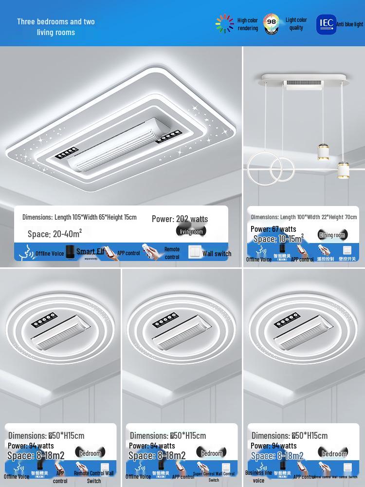Modern Bladeless Ceiling Fan Light: Grand Design for Living & Dining Rooms