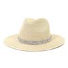 White Women Sun Hat Summer Wide Brim StrawTravel Beach Hats Big Size 60CM New Jazz Trilby Cap Chapeu Feminino Praia