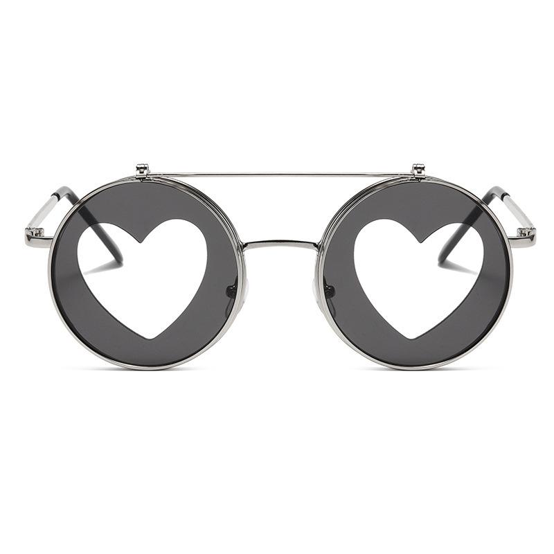 

Нові сонцезахисні окуляри з відкидними лінзами, круглі сонцезахисні окуляри у формі серця для жінок і чоловіків, сонцезахисні окуляри, окуляри для вечірки, жіночі окуляри, сонцезахисні окуляри з металевою оправою MULTI