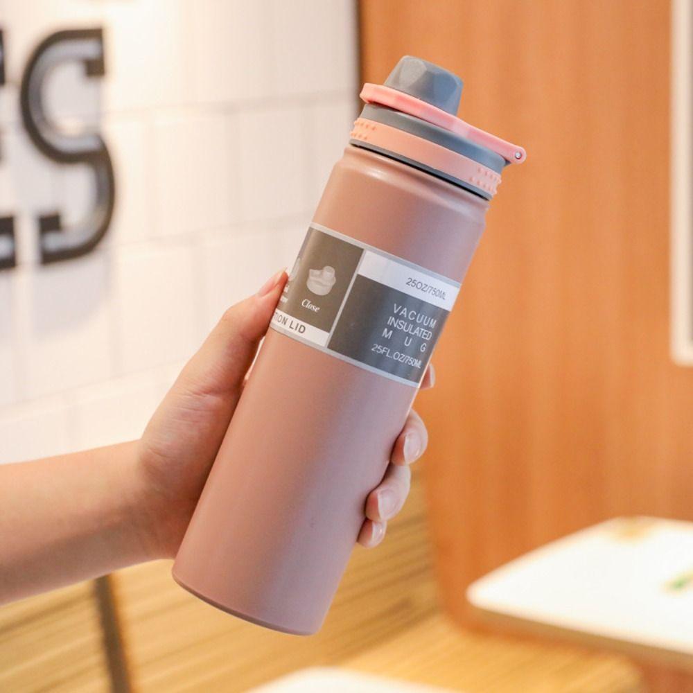 

Wide Mouth Flask Water Bottle Hot or Cold Vacuum Cup Durable Direct Drinking Cup for Office Car розовый