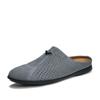 Hollow Out Half Shoes For Men Summer Suede Leather Slides Mules Men’s Loafers Slippers Male Backless Casual Shoes Slip On Flats