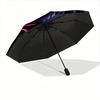 1 Stück Neon Wolf Automatisches Öffnen/Schließen Freizeit Cooler Regenschirm mit Winddichtem, Funktionalem Design, 8-Speichen Robuster Schirm