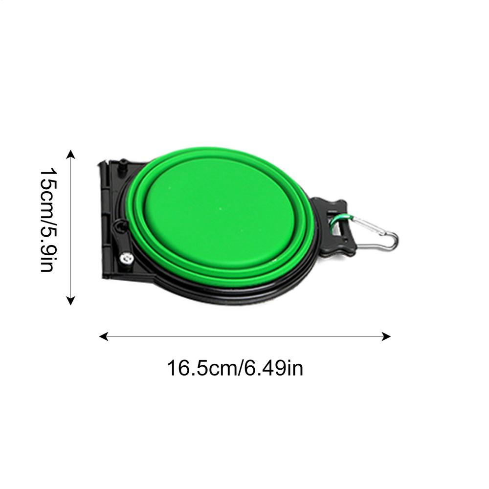 

Foldable Double Dog Bowl Travel Water Food Bowl for Dogs Slow Pet Food Water Feeder with Lock Clips travel dog bowls зелёный