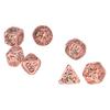 7pcs Hollow Polyhedral Dice Set Holiday Party Skull Pattern Metal Dice Props for Board Card Game