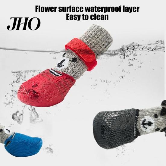 Waterproof Dog Boots 4Pcs Shoes Pet for Winter Snow Walking Secure Fit Paw Covers Anti-Slip Protectors Small Medium Large