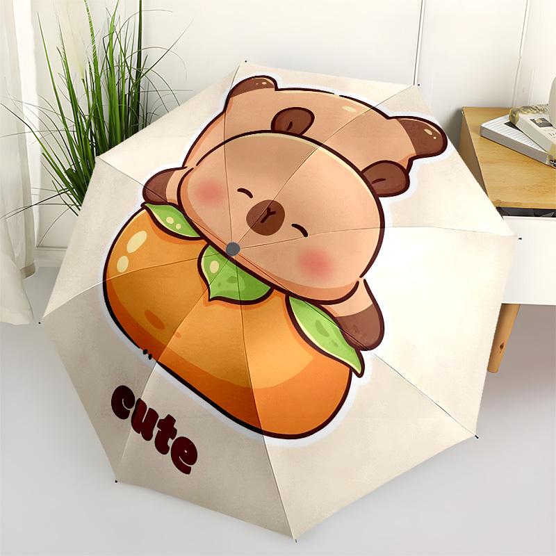 

Cute, Capybara Automatic Folding Umbrella Compact 8 rib Design, Unique Style, Suitable for Everyday Outdoor Use, Perfect Gift for Friends an