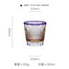 Japanese Edo Kiriko Crystal Glass Hand Carved Whiskey Cup Purple Fluorite Dawn Light Luxury
