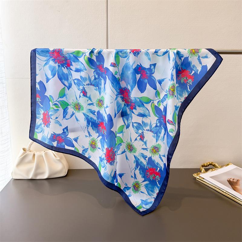 

Luxury Designer 70cm Square Scarves Women s Silk Scarf Spring and Summer Bandana Small Neckerchief Hairbands Foulard Shawl 70x70cm