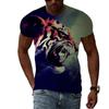 Summer Men Animal Tiger Graphic T Shirts Personality Fashion Cool Style Pattern Print T-shirt Trend Hip Hop Short Sleeve T-shirt