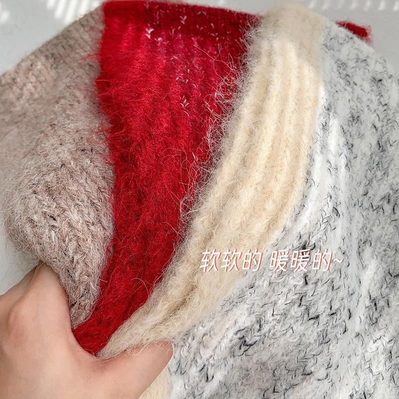 Blended scarf women's winter and winter popular new thickened warm scarf solid color student