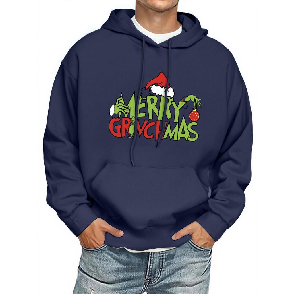 Men's Print Hooded Sweatshirt Long-Sleeve Casual Pullover Hoodie Hooded Sweatshirt