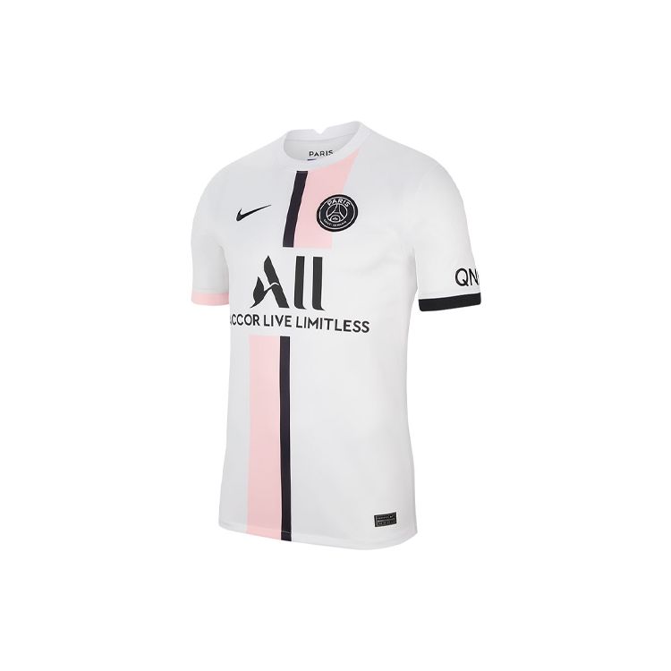 Nike Paris Saint-Germain Away Short-Sleeved Training Jersey 21-22 Season Men Sports Jerseys White CV7902-101