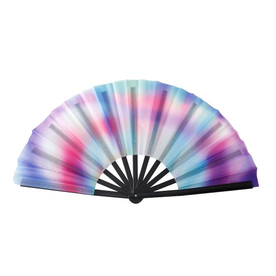 

Большой складной веер, портативный радужный ручной вентилятор, летний охлаждающий вентилятор, украшение для танцевального представления кунг-фу, реквизит для костюмов для вечеринок, аксессуары F