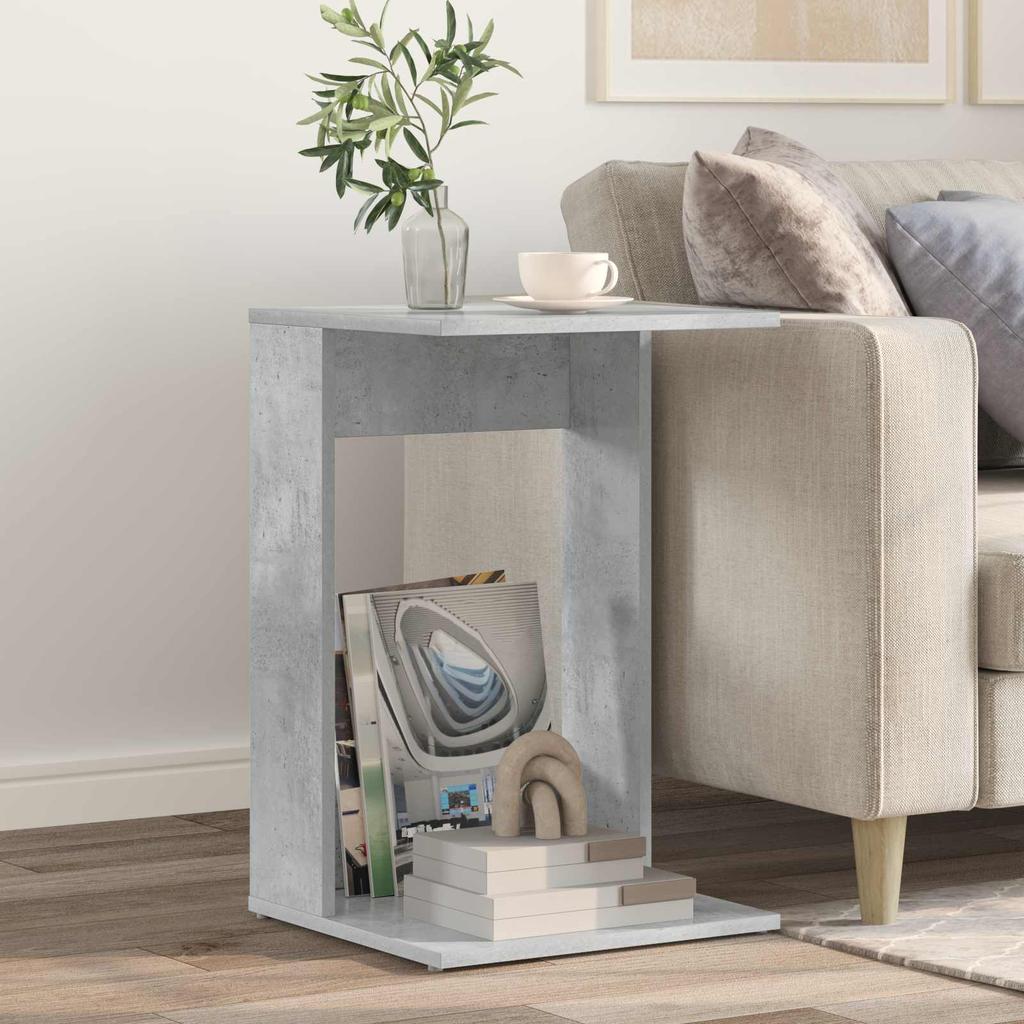 Side Table Concrete Grey 40 x 38 x 62.5 cm Particleboard