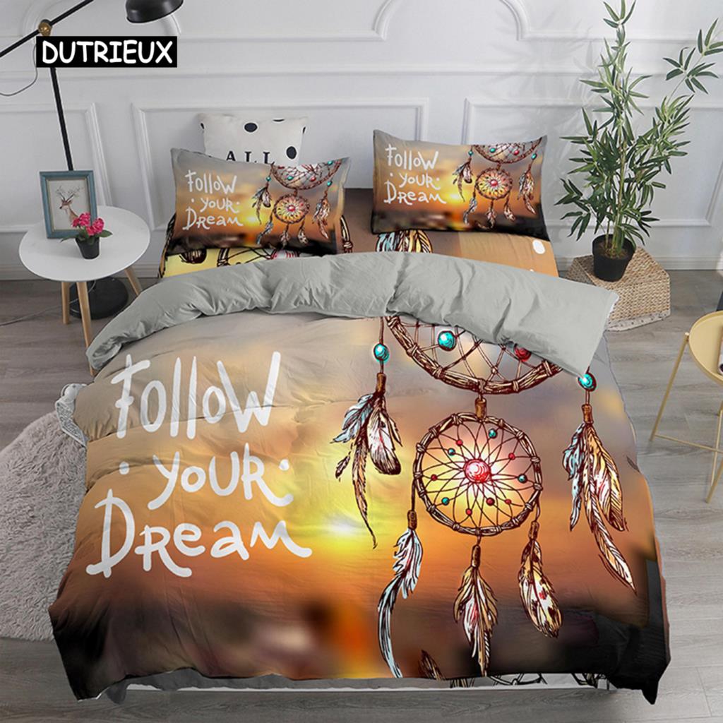 Traumfänger-Bettwäscheset, eleganter Bohemian-Bettbezug, Queensize-Bett 240 x 220, ethnischer Bettbezug, Einzel-, Doppel- und Kingsize-Bettbezug