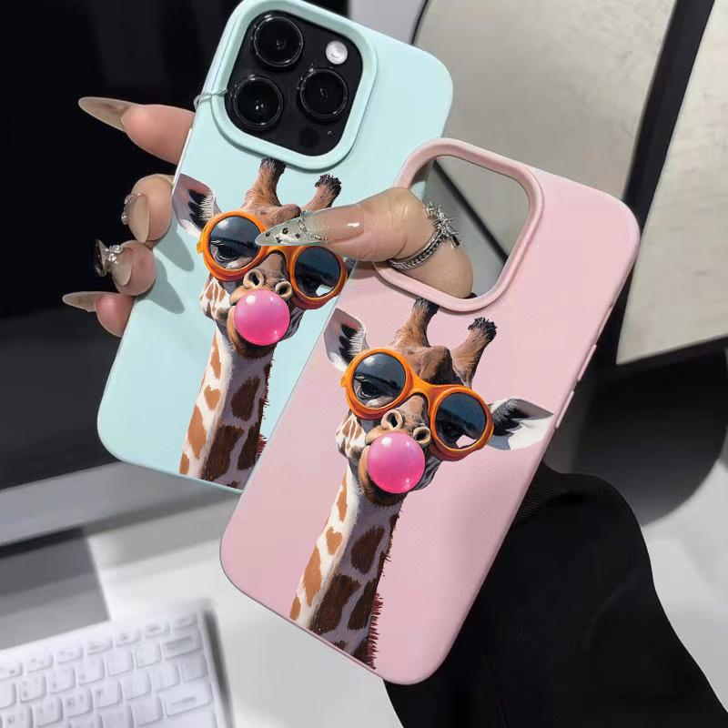 Fashion Funny Giraffe Pattern Phone Case For IPhone 17 Pro Max 16 15 14 13 12 11 Pro Case 14 Plus 16E 17 Air Silicone Soft Cover