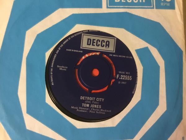 

7inch Record TOM JONES Detroit City F22555 DECCA 1967 UK Rock Used