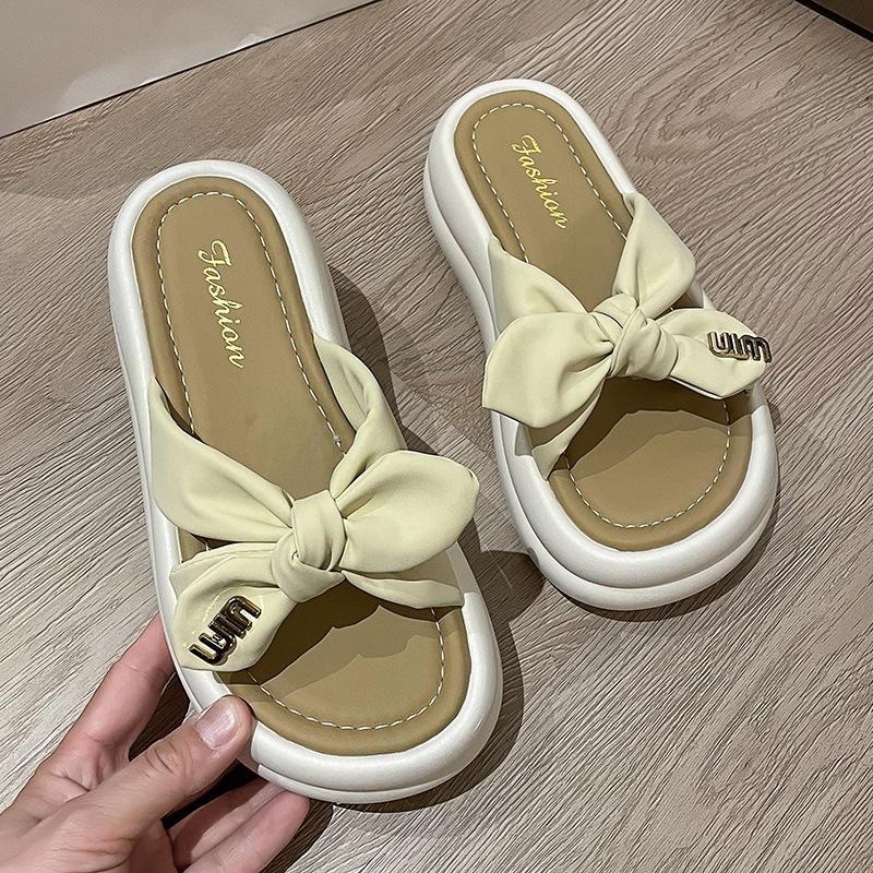 Platform slippers women's summer wear fashion 2025 new one-pedal beach sandals with skirt cool slippers