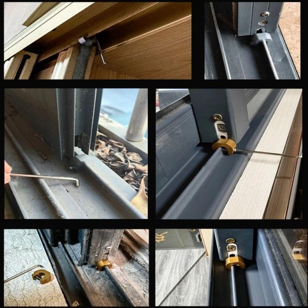 Aluminum Alloy Window Lock Stopper Adjustable Anti-theft Sliding Door Limiter Security Sliding Frame Plug Sliding Sash Stopper