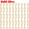 50pcs Metal Double Head Lobster Clasp Extension Claw Connector Suitable for Necklace Bracelets DIY Jewelry Making Accessories