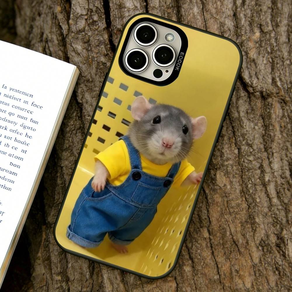 Cute Hamster Phone Case For iPhone 17,16,15,14,13,12,11 Plus,Pro Max,XS,Colorful Silver Phone Case Funda Cover