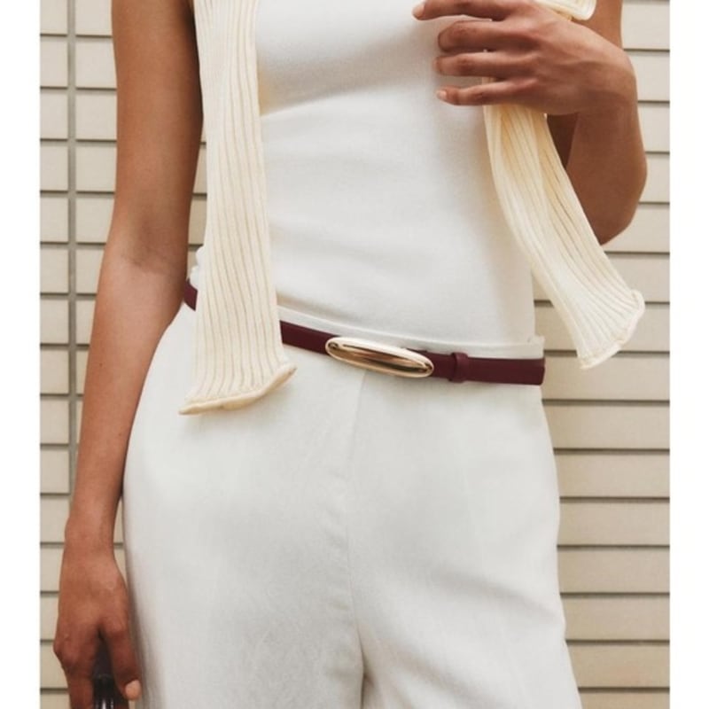 

H&M Узкий ремень Бордовый 1297994002 XS(EUR XSP)