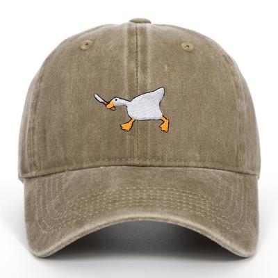 Embroidered Baseball Cap with Goose Pattern for Men and Women Casual and Fashionable City Style Duckbill Cap