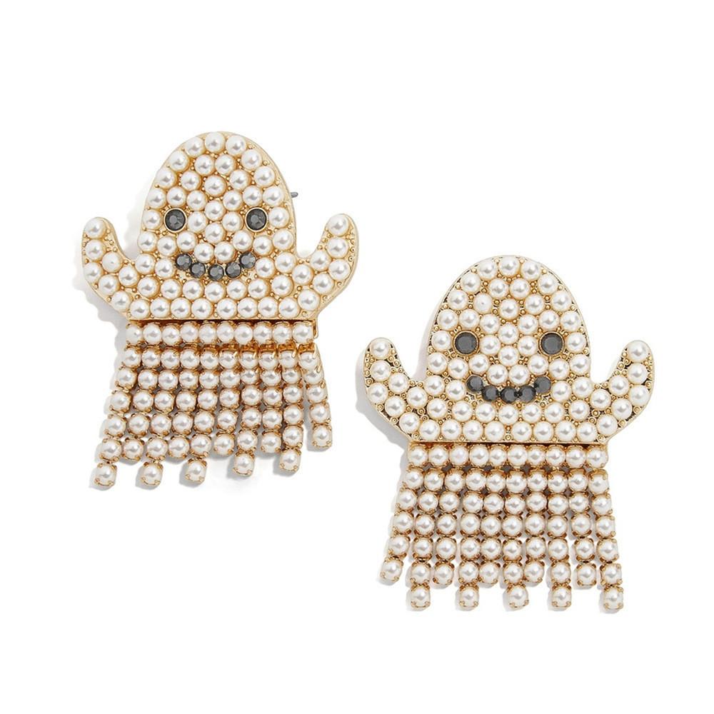 Beautiful Pearl Alloy Ghost Earrings Suited For Festivals And Anniversaries