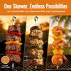 12PCS Flat Blade BBQ Skewers Hooked Handle Grill Skewers Kabob Sticks  Vegetable Skewering