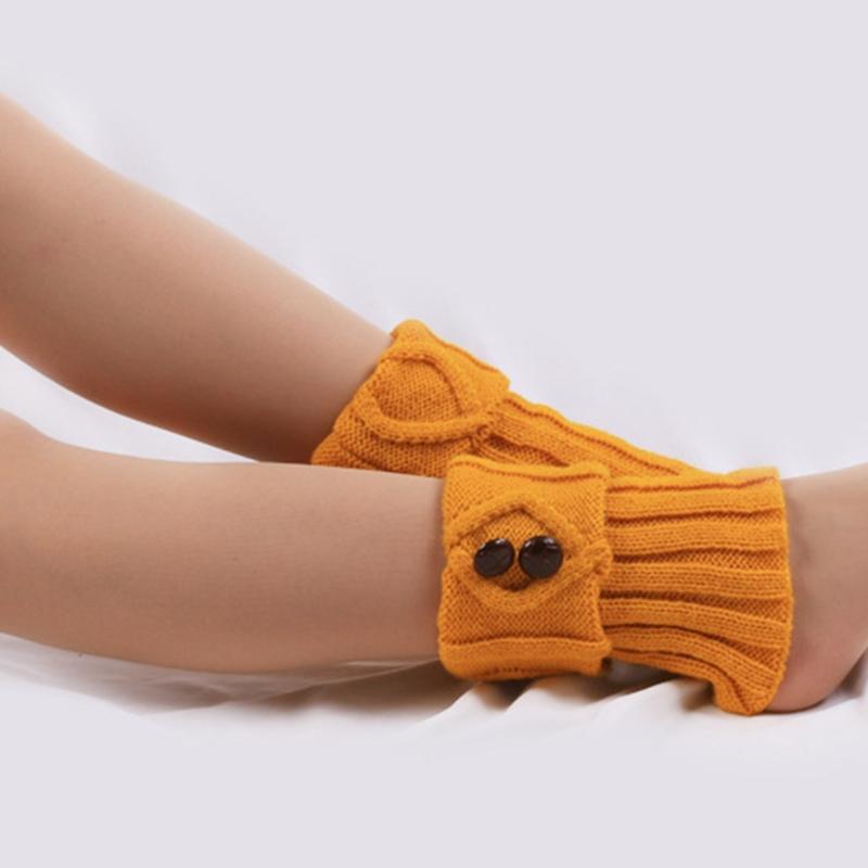 Short Women Crochet Boot Cuffs Socks Topper Gaiters Winter Button Cable Knitted Solid Color Elastic Leg Warmers Gifts