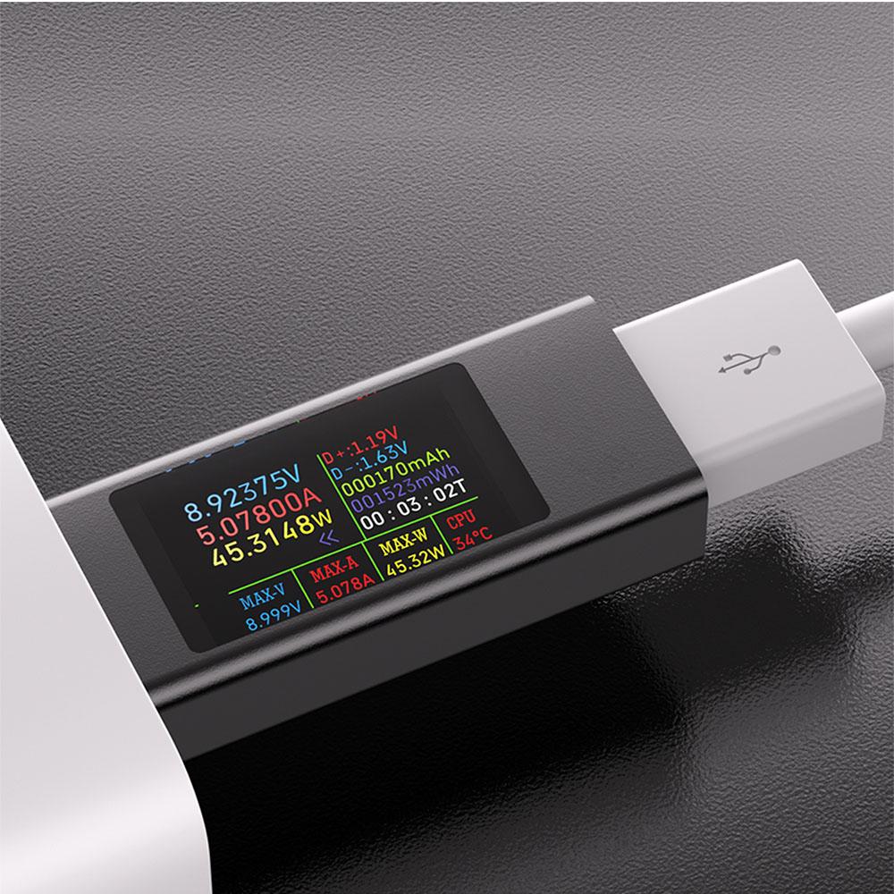 KWS-MX23 USB-Tester High Definition 1,06 Zoll IPS-Display Spannung Strom Leistungsmesser Voltmeter Amperemeter DC 4-30V 0-8A