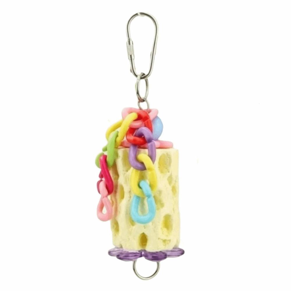 

Interactive Parrot Chewing Toys Colorful Birds Grinding Perch Bird Foraging Toys Bird Training жёлтый
