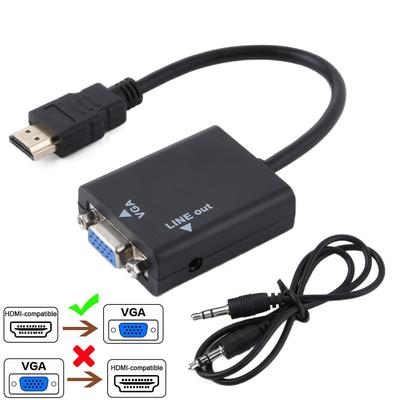 HDMI lizdas į kištuką VGA adapterio kabelis HDMI į VGA adapteris Kompiuterio tas pats ekrano rodymas