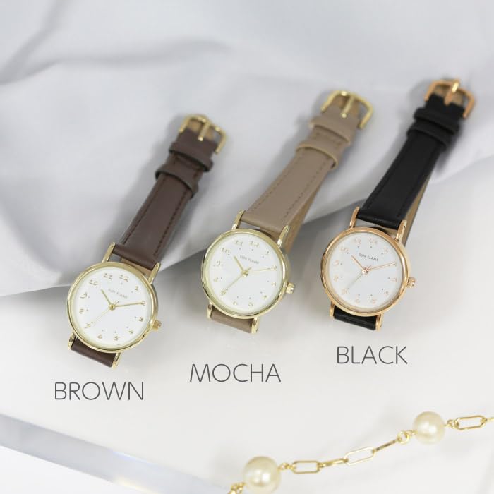 SUN FLAME made in Japan Watch, Simple Round Case Design, Quartz Analog Movement