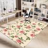 1 Stück Rose Floral rutschfester Boden Teppich Kompatibel für Büro & Wohnzimmer & Schlafzimmer & Esszimmer - Flach- Weich & Muster, Lebendige Farben-W298