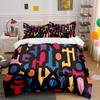Colorful Alphabet Pattern Bedding Set Bedding set (1 duvet cover, 2 pillowcases, duvet not included)