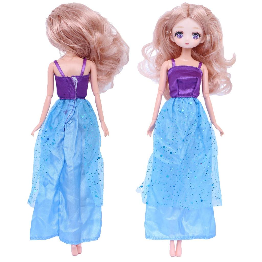Random 29 Pcs/Set Doll Clothes for 11.5'' Doll Clothes 1 Doll Body and Head 1 Gown 10 Mini Dresses 5 Shoes 12 Accessories Kids Toy Accessories