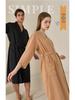 Women's Plus Size Quick-Dry Black Waffle Bathrobe with Three-Quarter Sleeves - Summer Thin