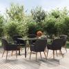 7-Piece Garden Furniture Set With Cushions, Black