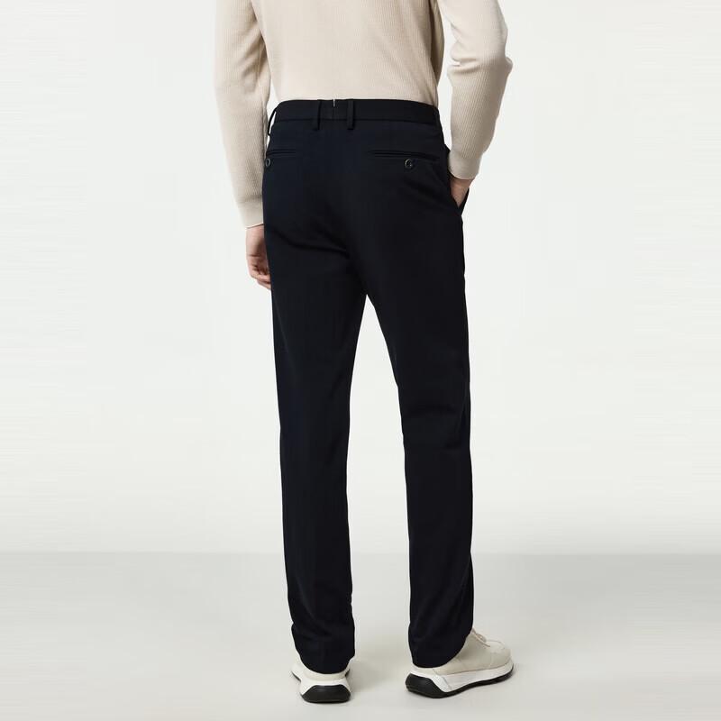 Joeone Men's Wool Blend Straight-Leg Casual Trousers