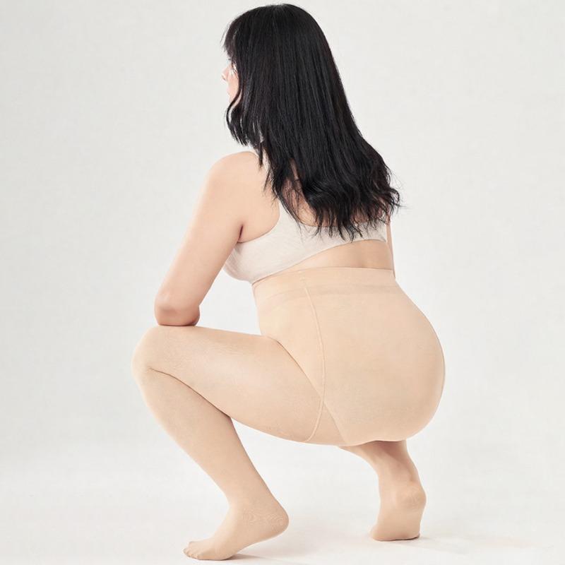 Kave Women Pantyhose Plus Size 80D Autumn Winter Tights Black Nude Pantyhose High Waist Closed Toe Stretchy Semi Opaque Tights
