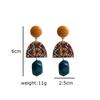 Vintage Bohemia Yellow and Blue Geometric Circle Acrylic Earrings for Women Charm Fashion Baroque Stud Jewelry Accessories Gifts
