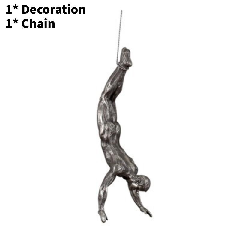 

Industrial Vintage Resin Wall Decor With Climbing Figures For Living Room And Bar Spaces Inverted Silver